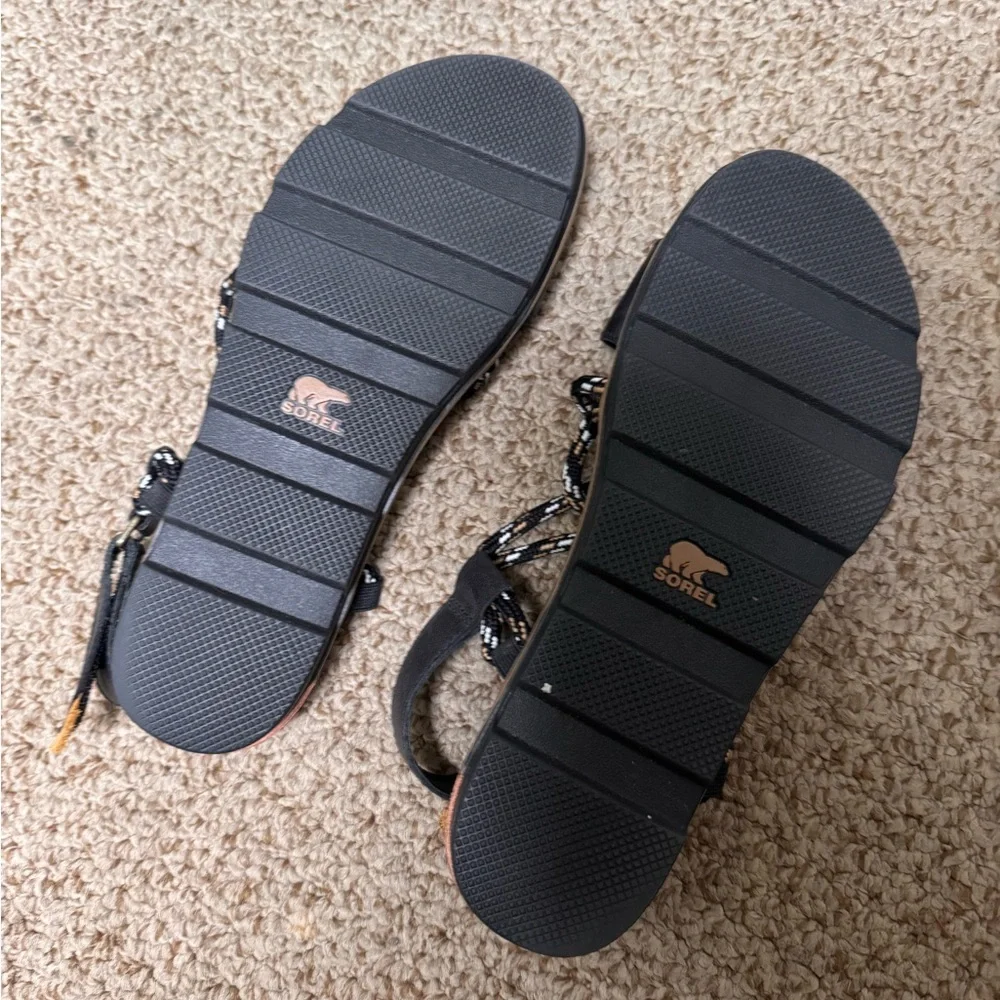 Sorel Black Sandals with Braided Accents - Picture 4 of 4